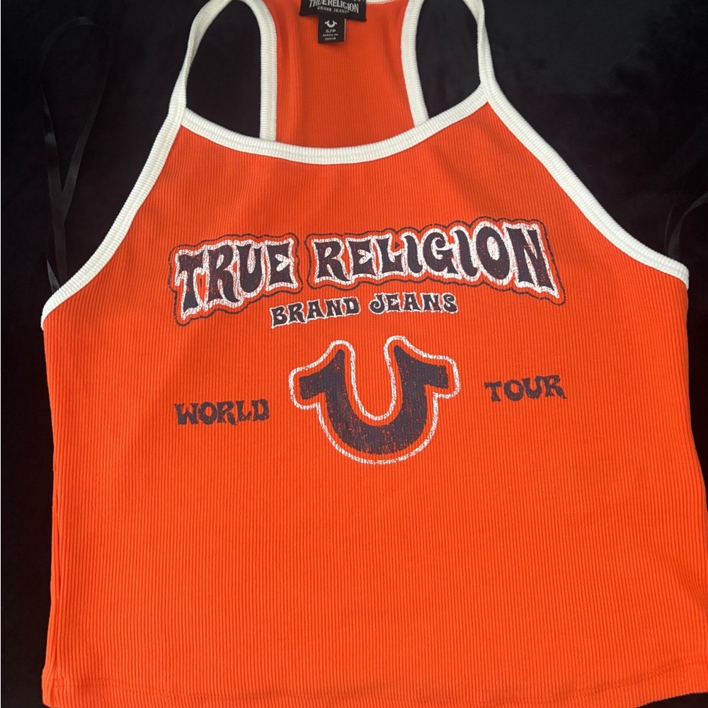 True Religion Women's Orange Tank Top